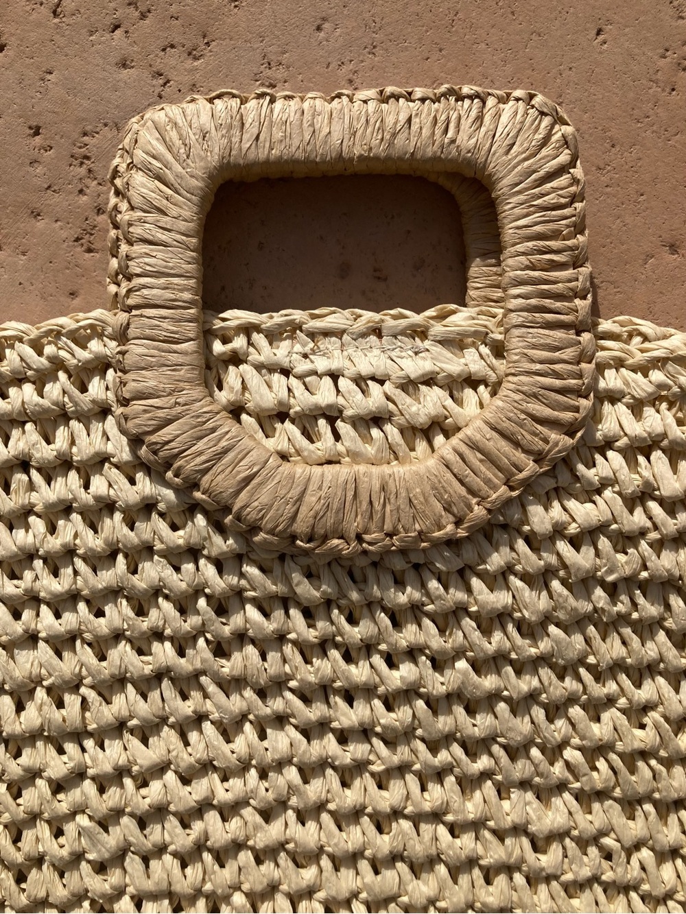 Neutral Raffia Straw Tote Bag Cream Woven Beach Vacation Crossbody Purse Coastal - Picture 4 of 7